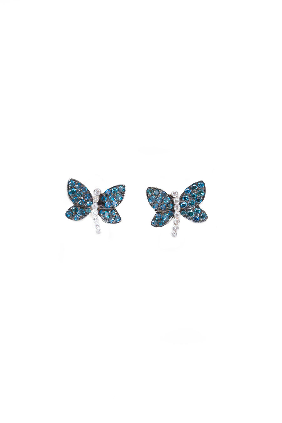 BLUE DIAMOND BUTTERFLY EARRINGS