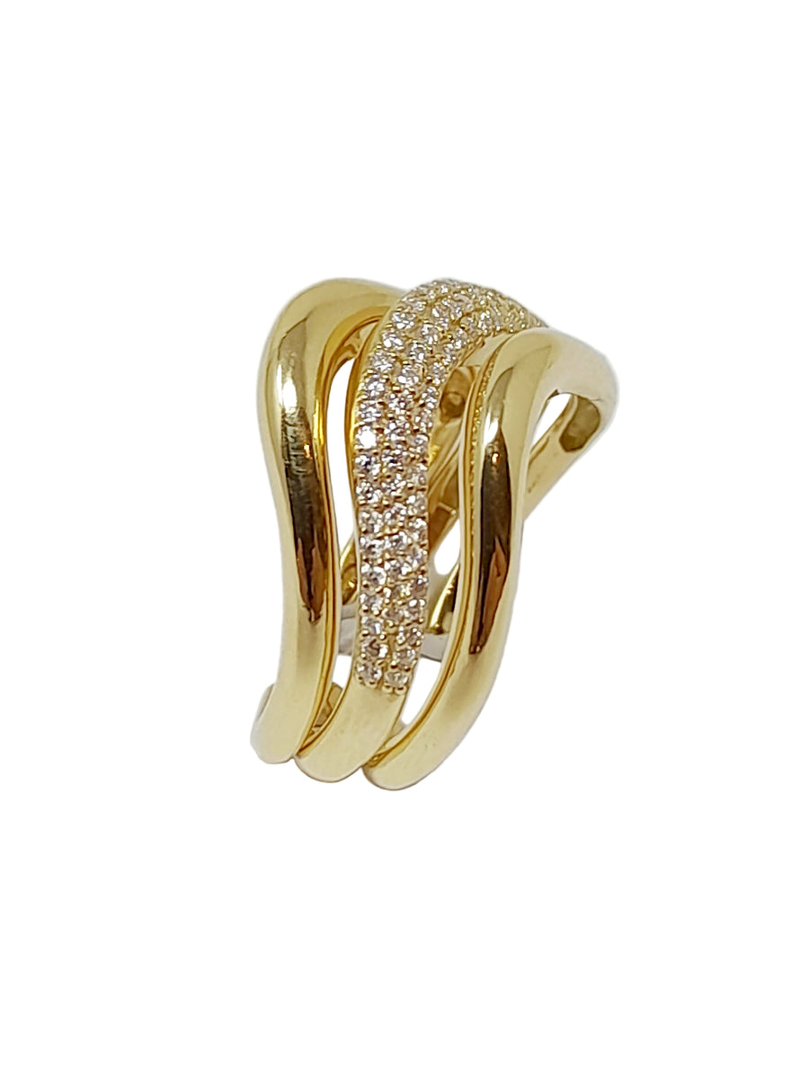 Diamond Kashmir Wave Ring