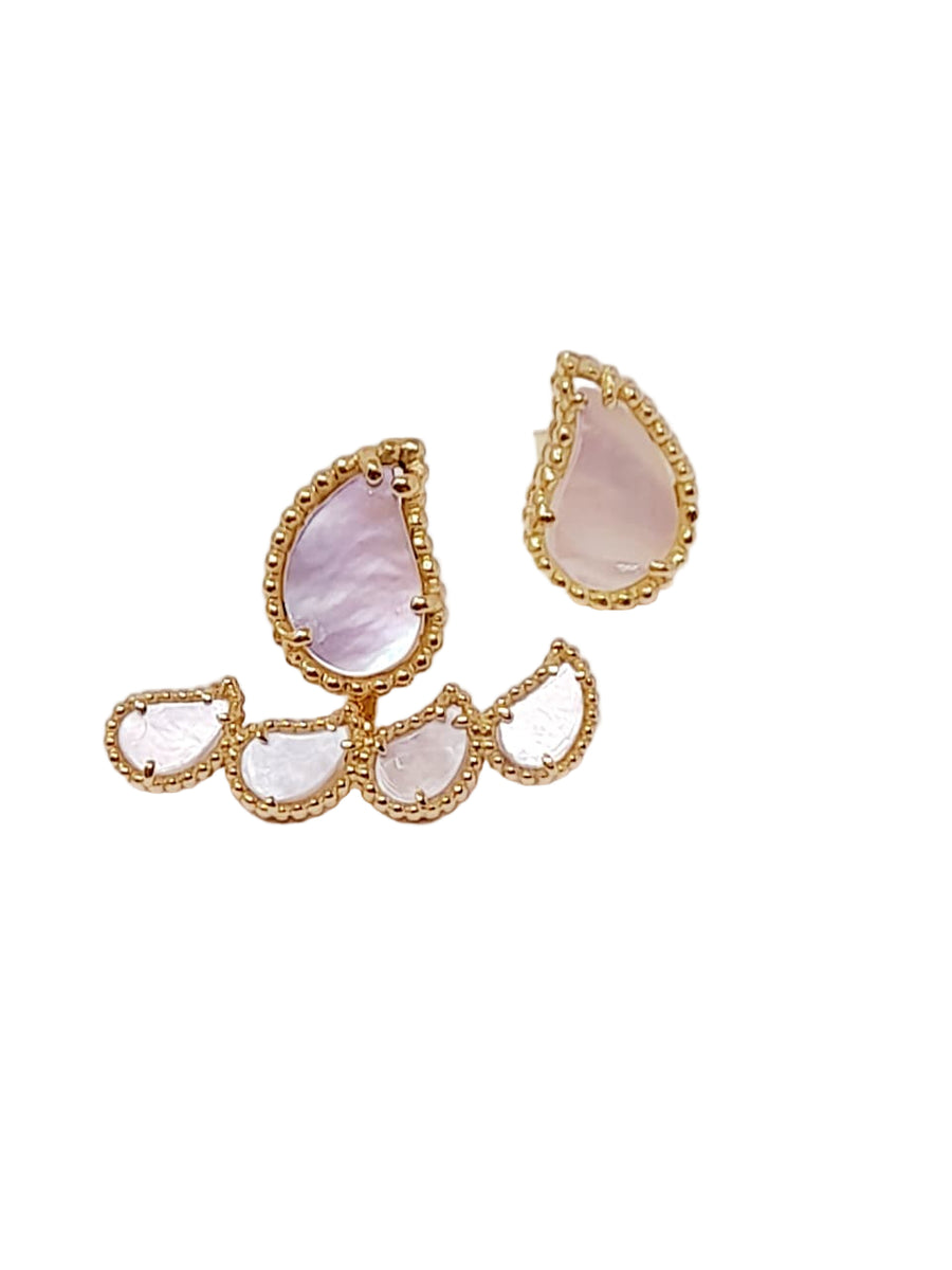Four Kashmir Motifs Fan Earring