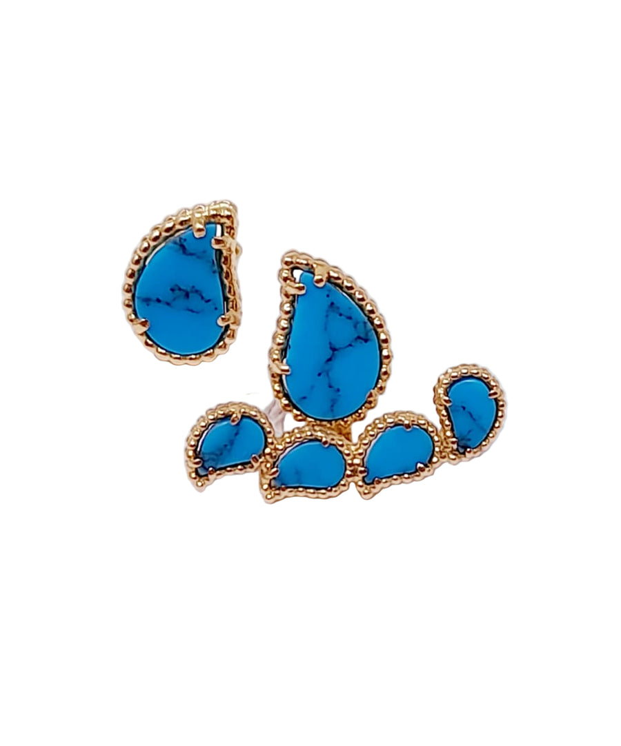 Four Kashmir Motifs Fan Earring