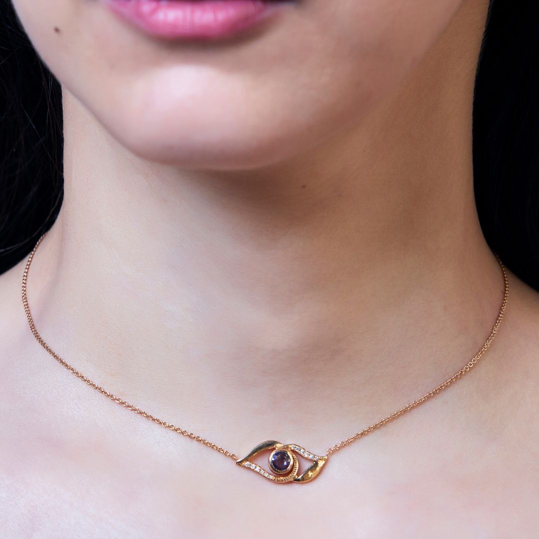 Pink Gold Eye Amulet