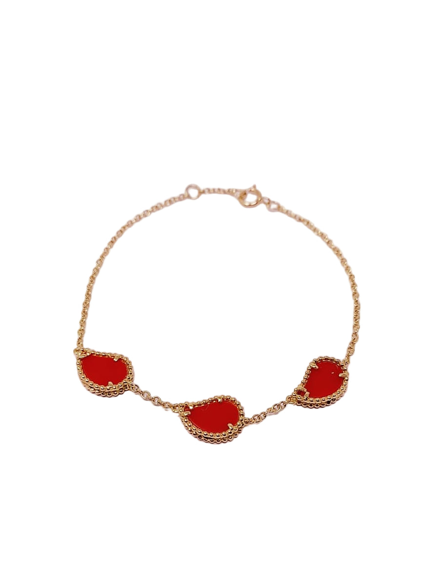 Three Kashmir Motifs Chain Bracelet