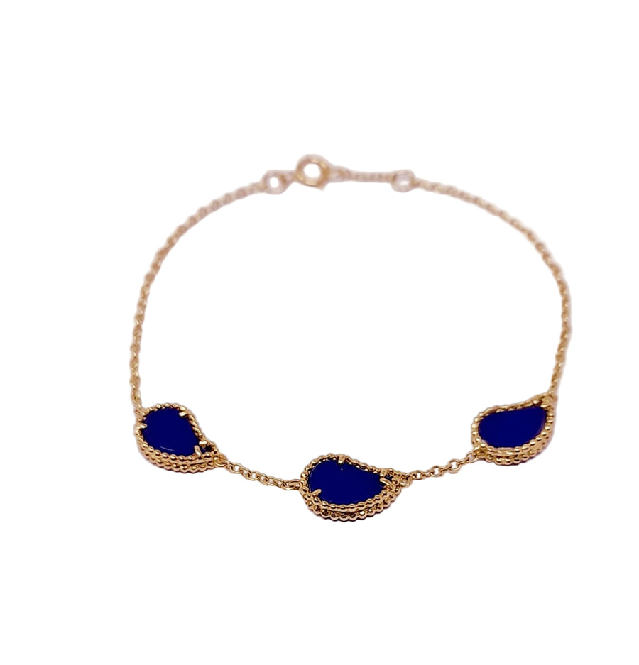 Three Kashmir Motifs Chain Bracelet
