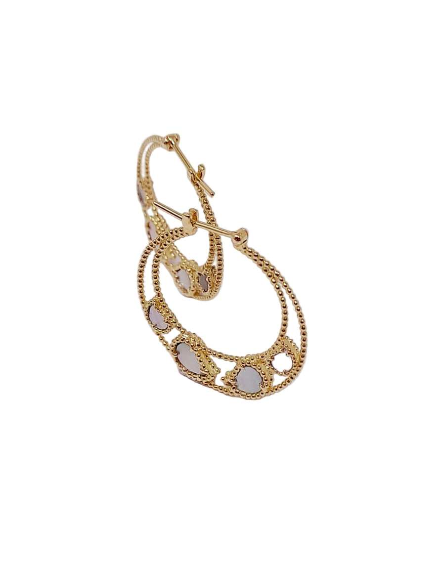 Three Kashmir Motifs Creoles Earrings