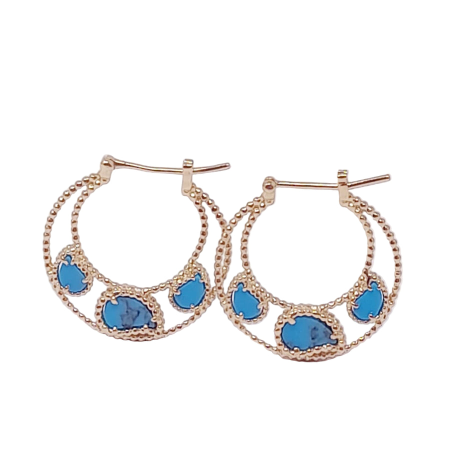 Three Kashmir Motifs Creoles Earrings