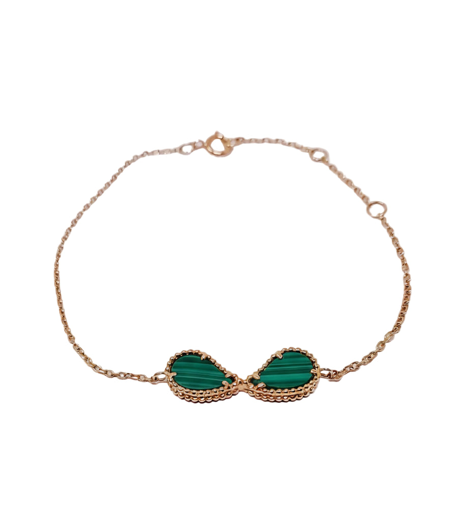 Two Kashmir Motifs Chain Bracelet