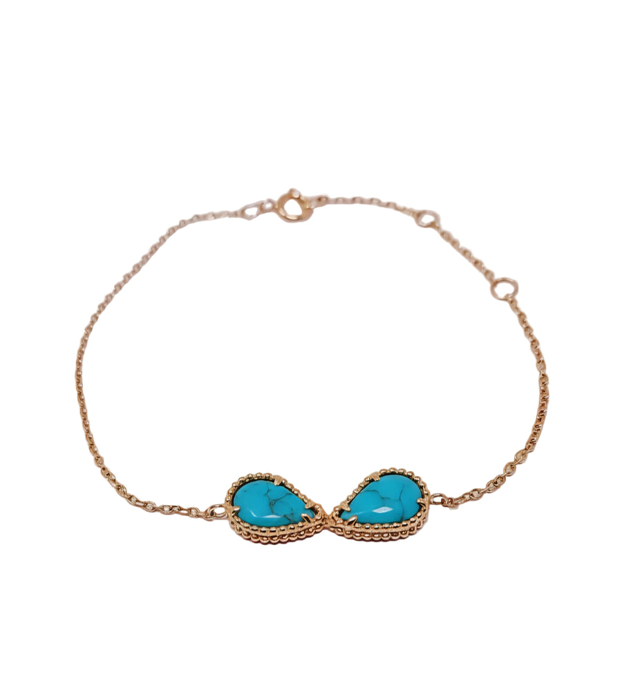 Two Kashmir Motifs Chain Bracelet
