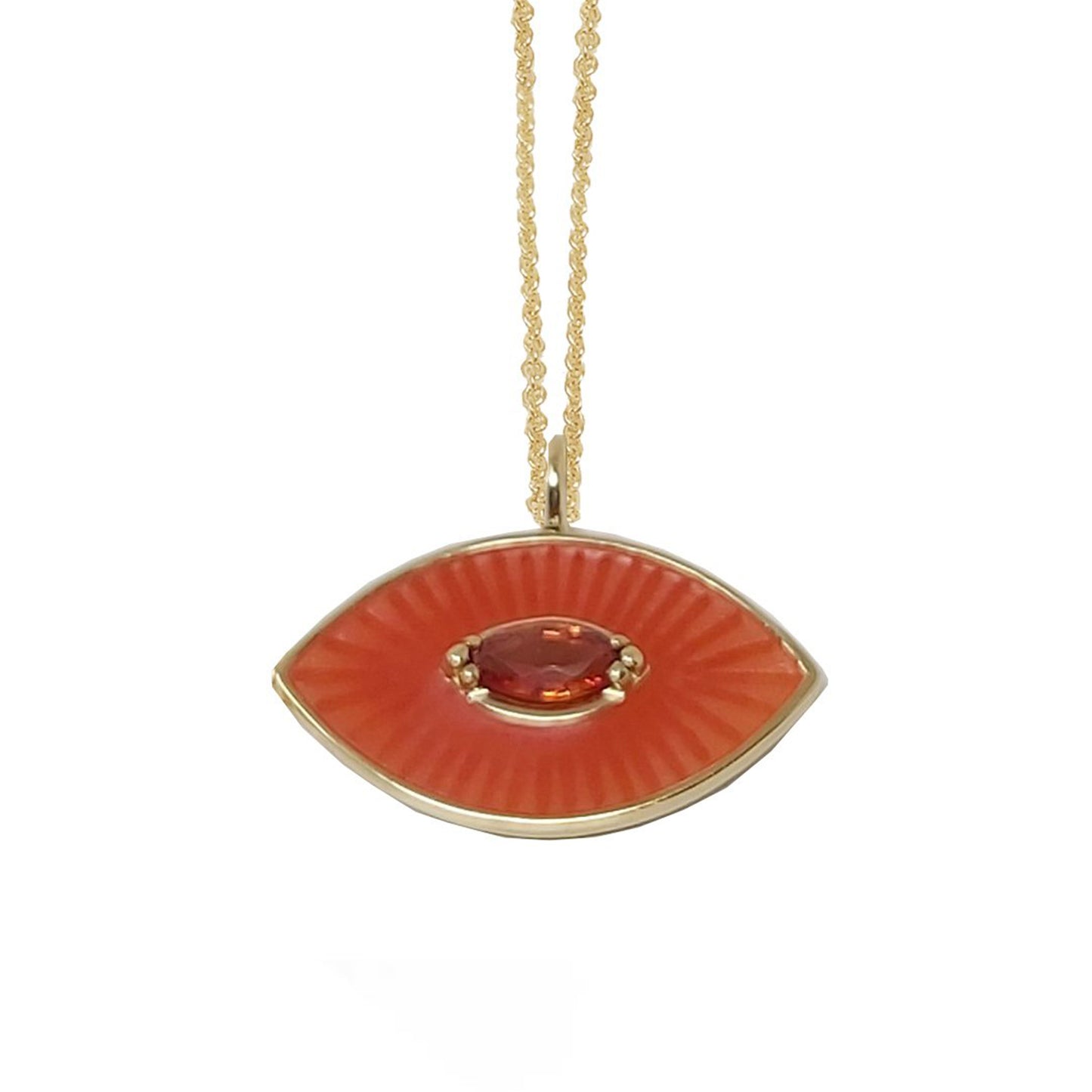 DARK CORAL ENAMEL EYE