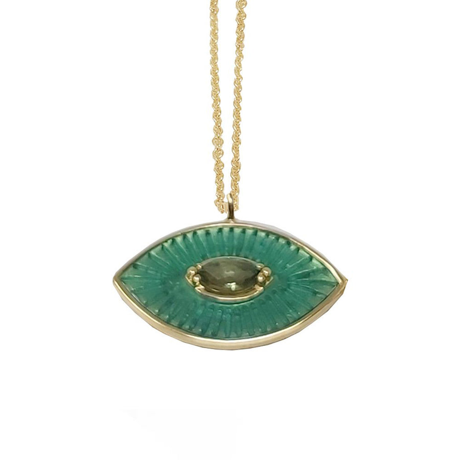 EMERALD GREEN ENAMEL EYE