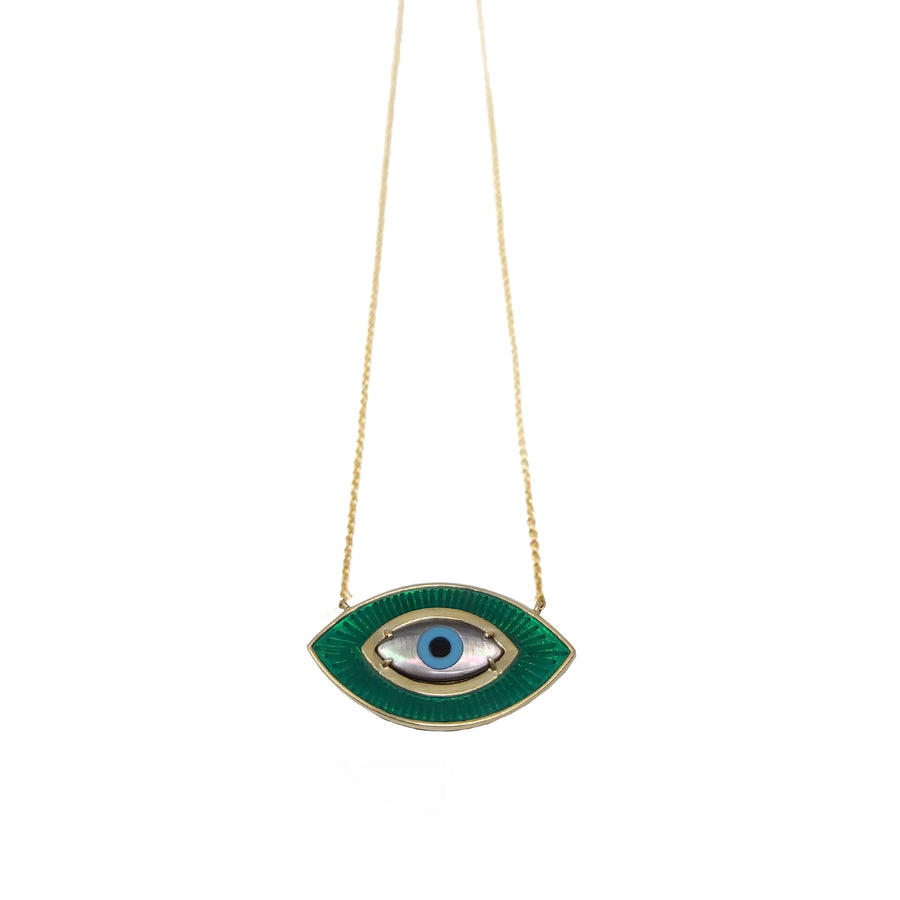 EMERALD GREEN ENAMEL EYE