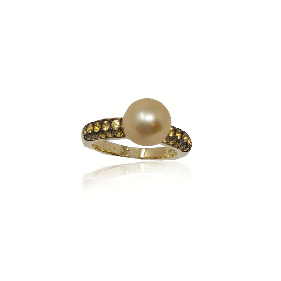 Yellow Sapphire Cultured Pearl Solitaire