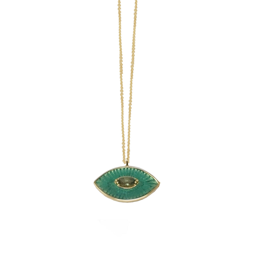 EMERALD GREEN ENAMEL EYE