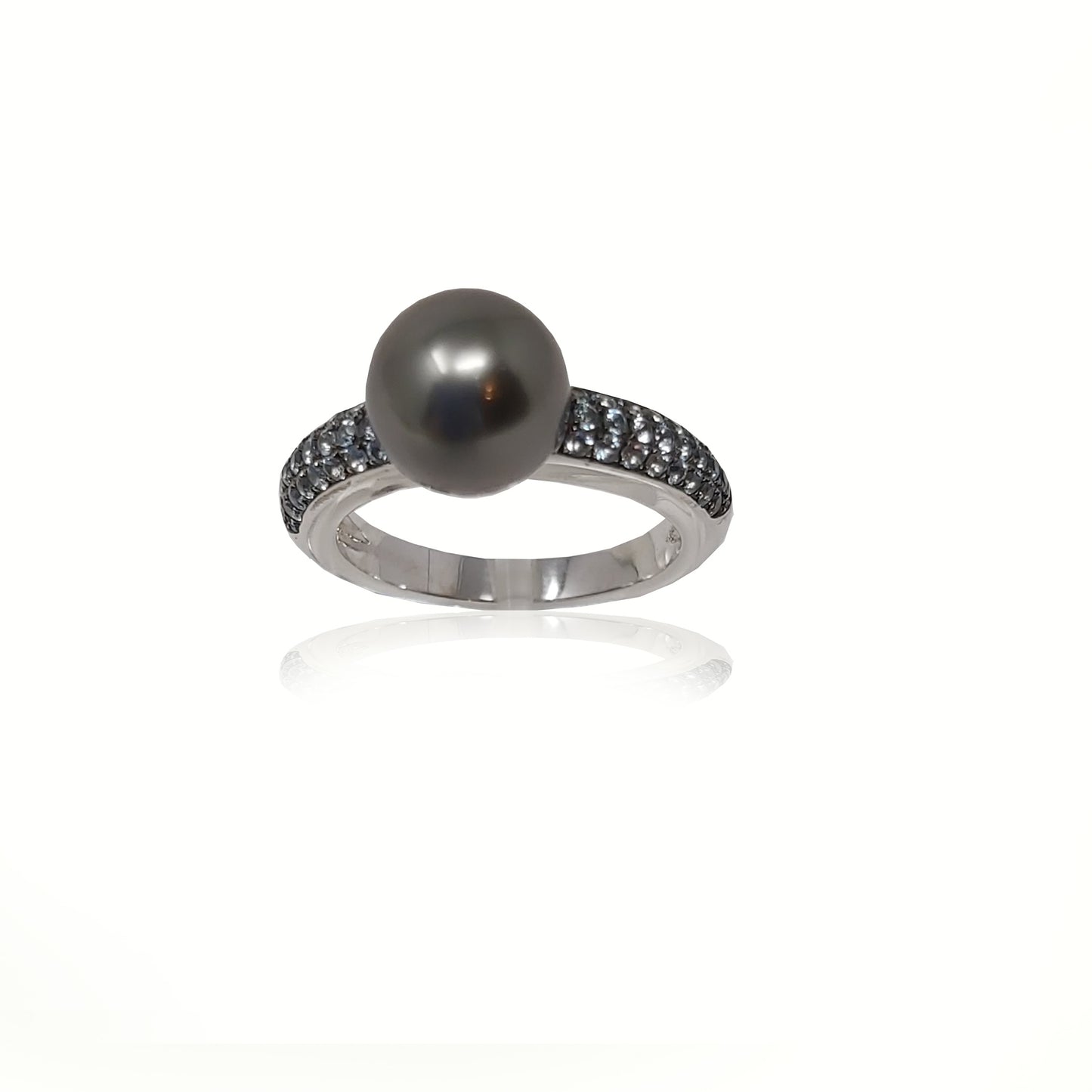 Blue Topaz Cultured Pearl Solitaire