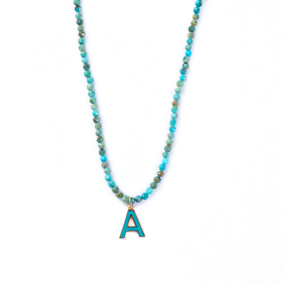 TURQUOISE ENAMELLED ALPHABET