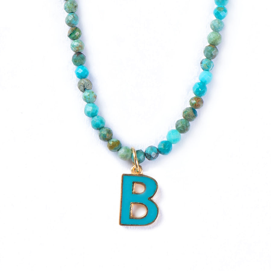 TURQUOISE ENAMELLED ALPHABET