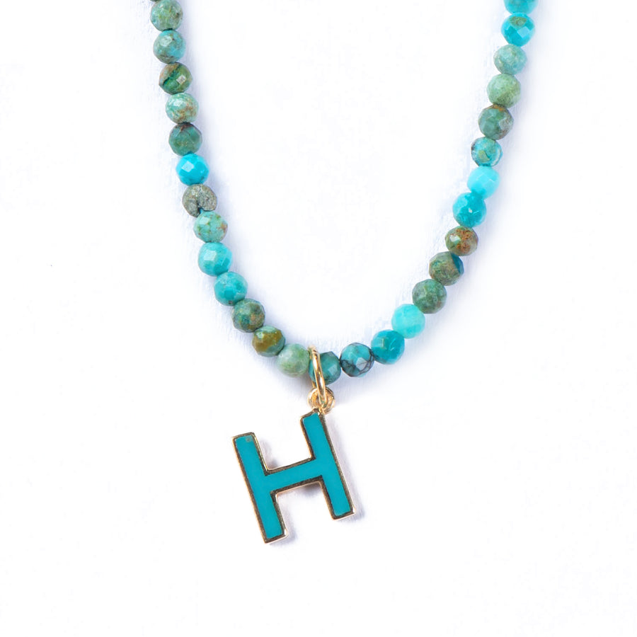 TURQUOISE ENAMELLED ALPHABET