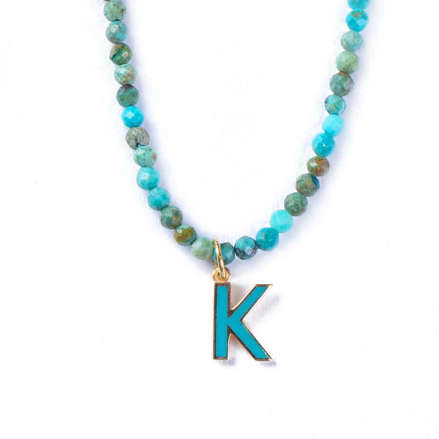 TURQUOISE ENAMELLED ALPHABET