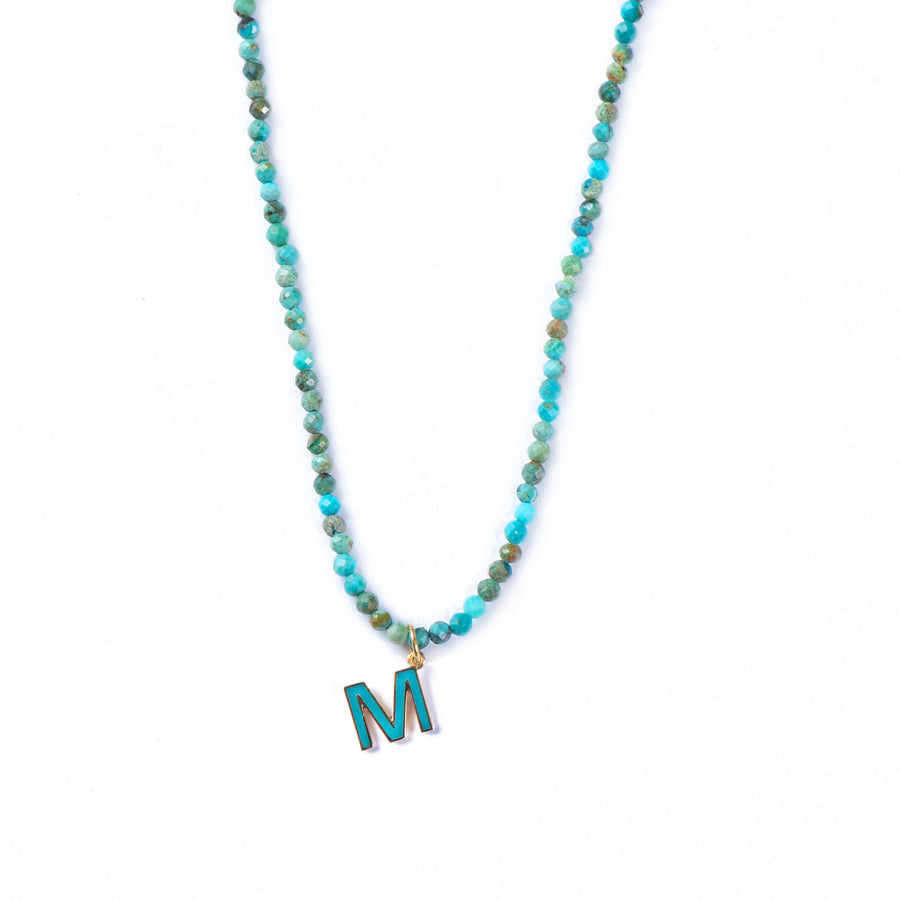 TURQUOISE ENAMELLED ALPHABET