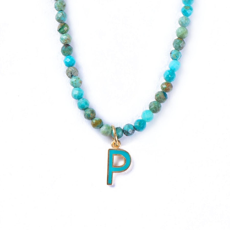 TURQUOISE ENAMELLED ALPHABET