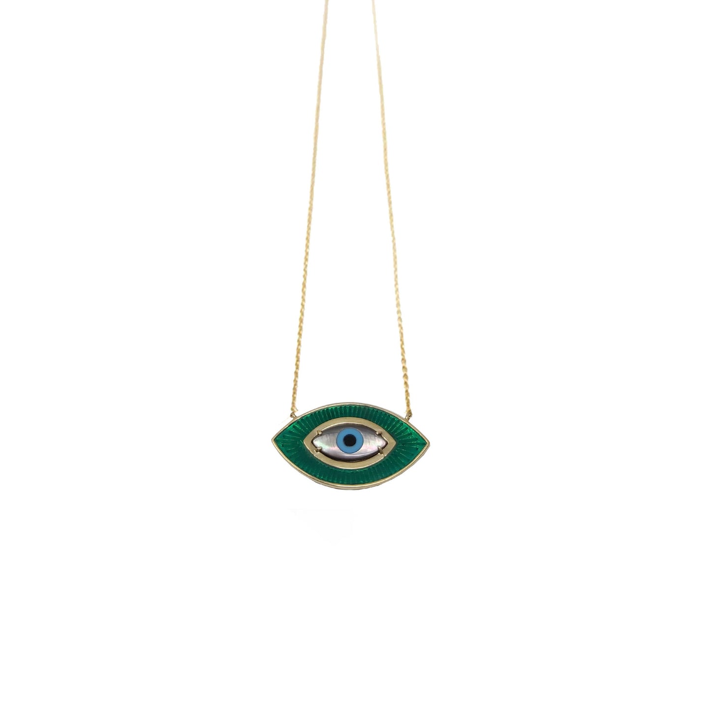 EMERALD GREEN ENAMEL EYE
