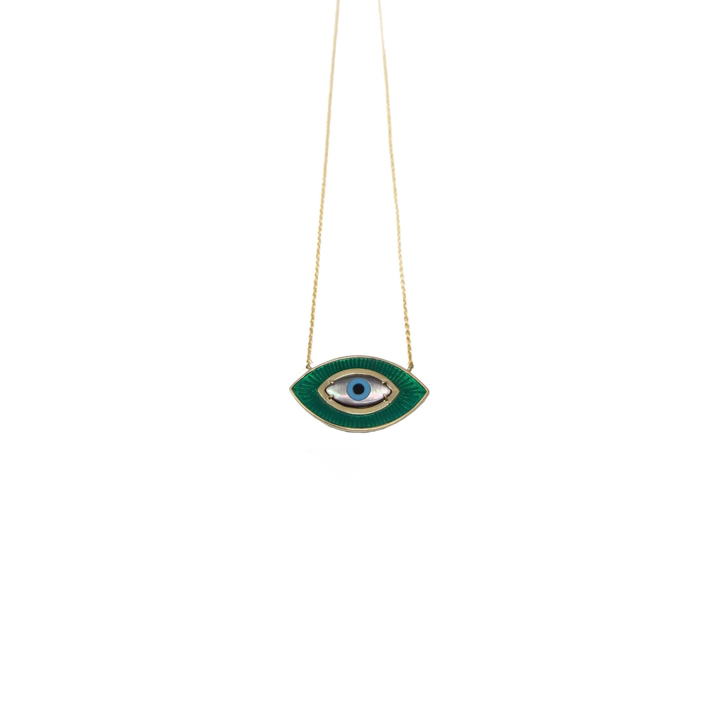 EMERALD GREEN ENAMEL EYE
